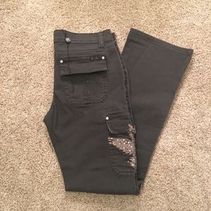 MISS ME CARGO PANTS GRAY SIZE 30 EMBELLISHED